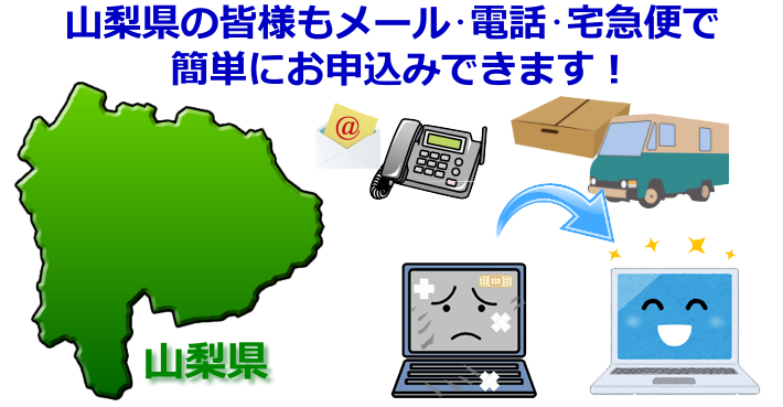 山梨県 パソコン修理やデータ復旧